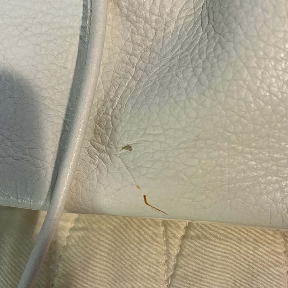 J Crew Elegant White Leather Drawstring Bag - Picture 2 of 4